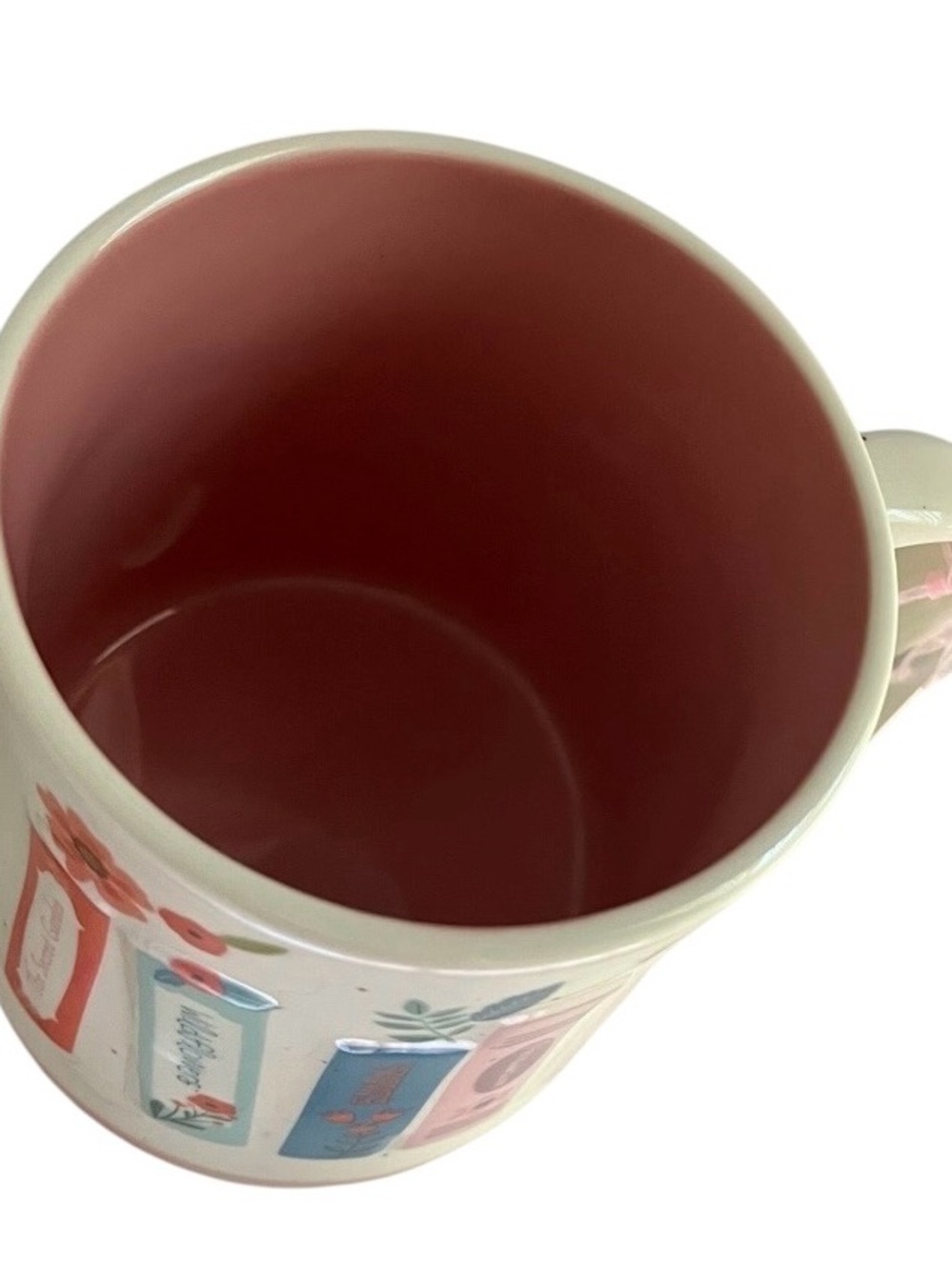 Pink Floral Book Spine Ceramic Mug - Picture 3 of 3